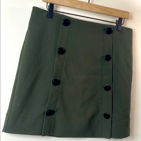 LOFT Green Mini Pencil Skirt for Work - Picture 3 of 9